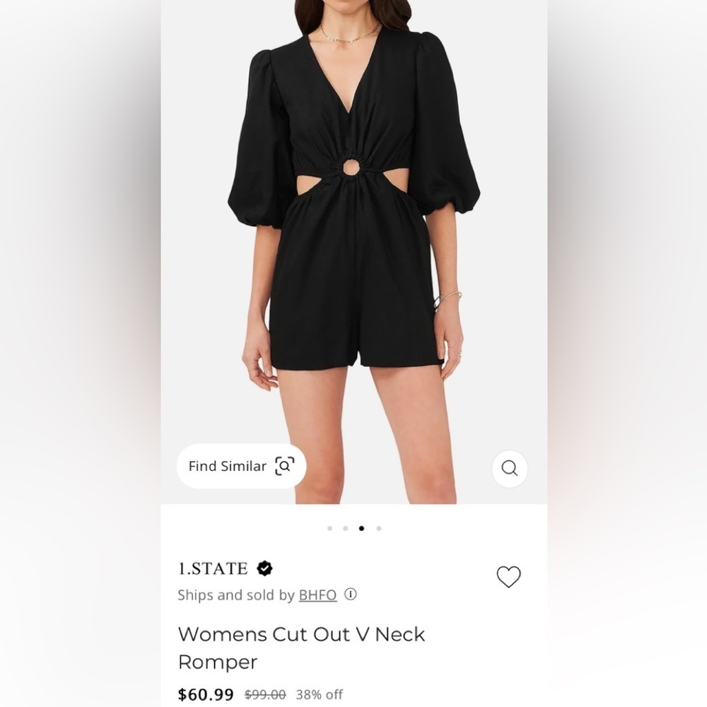 1.STATE Womens Cut Out V Neck Romper